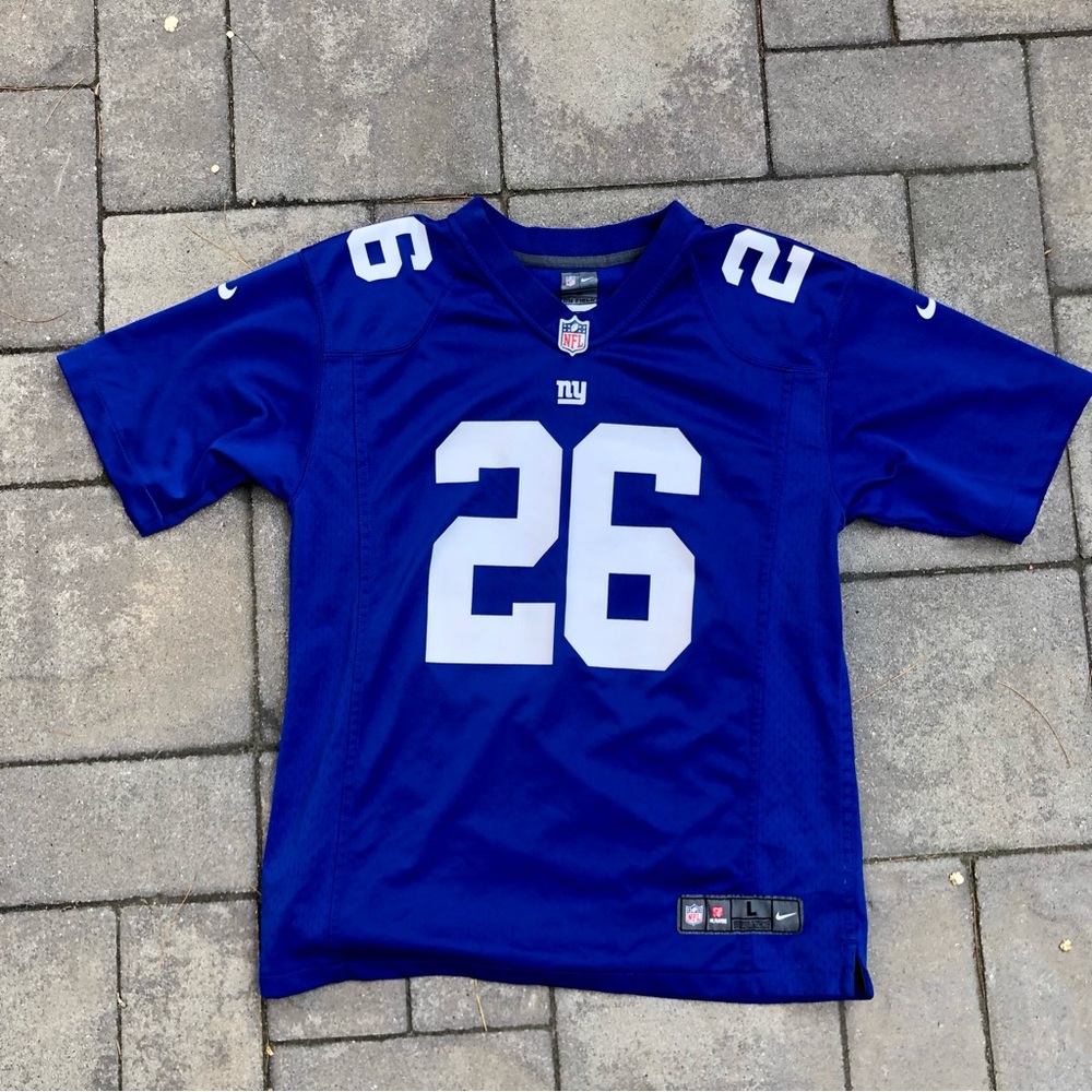 Nike NY Giants Royal Jersey #26 Saquon Barkley Youth Large